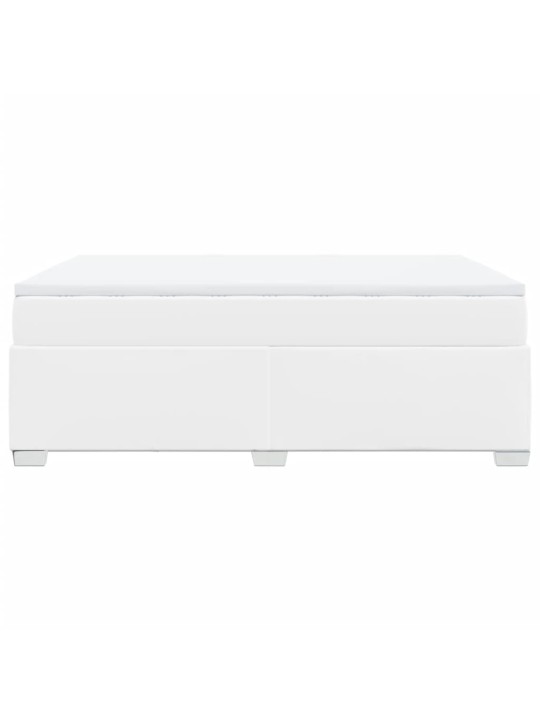 Box spring postel s matrací bílá 160x200 cm umělá kůže
