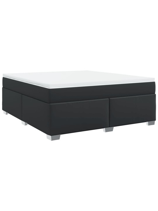 Box spring postel s matrací černá 180x200 cm umělá kůže