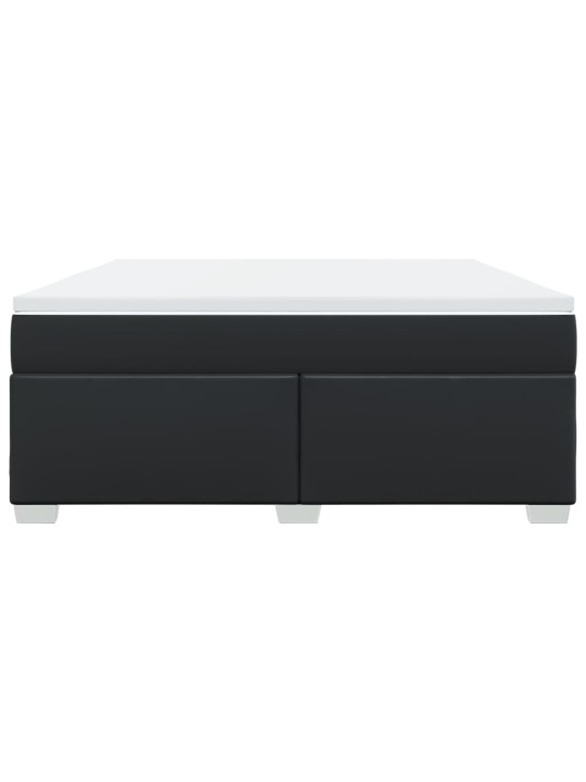 Box spring postel s matrací černá 180x200 cm umělá kůže
