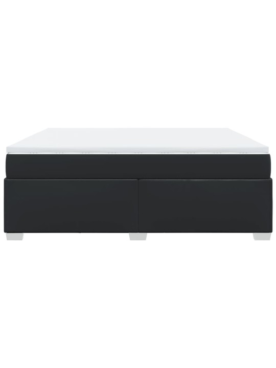 Box spring postel s matrací černá 180x200 cm umělá kůže