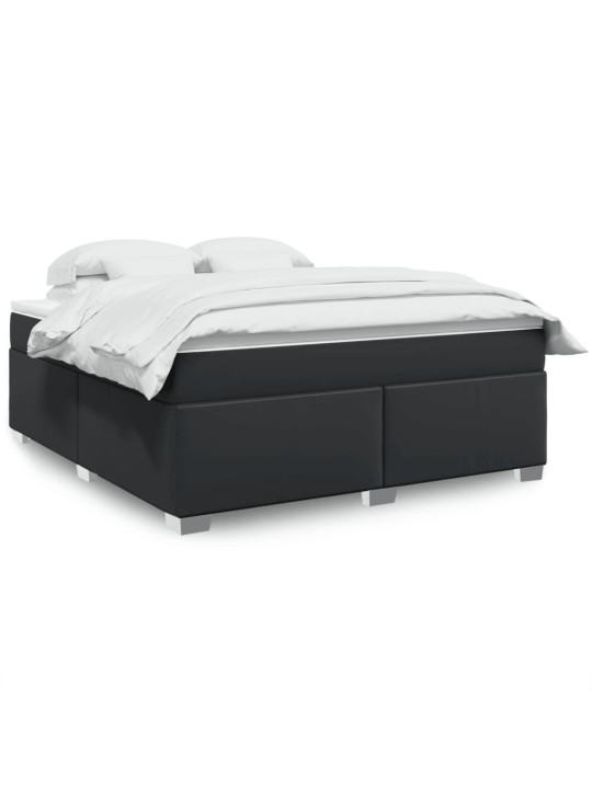 Box spring postel s matrací černá 180x200 cm umělá kůže