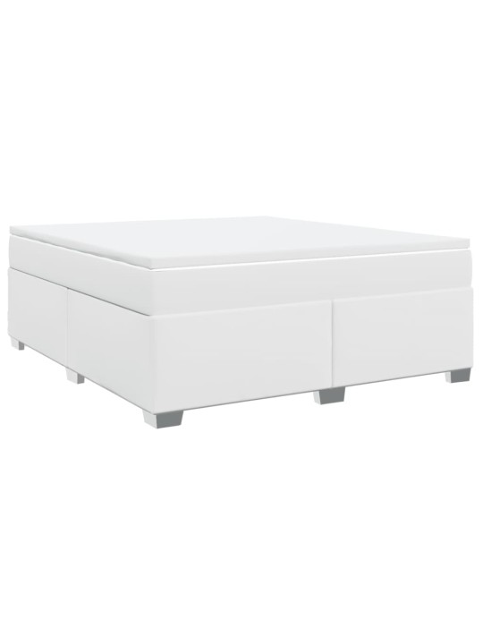 Box spring postel s matrací bílá 180x200 cm umělá kůže