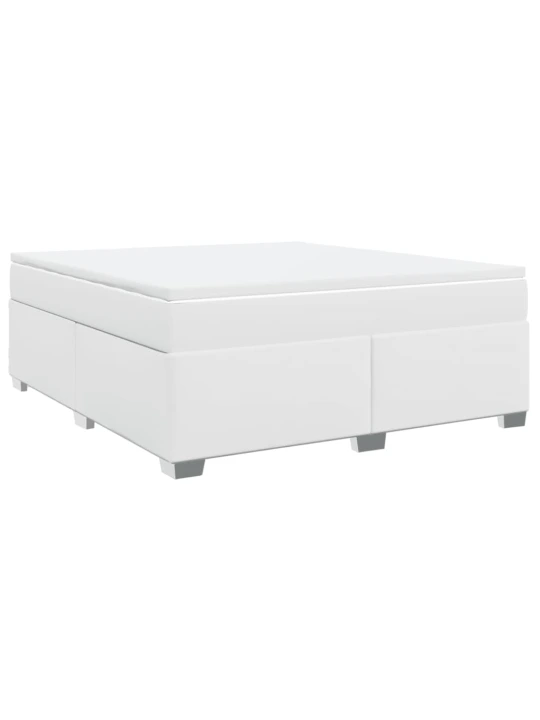 Box spring postel s matrací bílá 180x200 cm umělá kůže