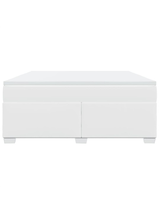 Box spring postel s matrací bílá 180x200 cm umělá kůže