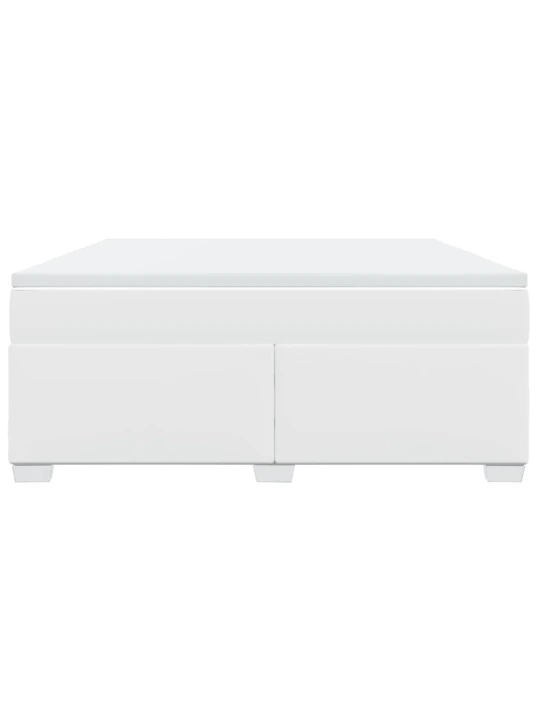 Box spring postel s matrací bílá 180x200 cm umělá kůže