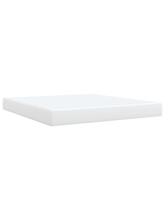 Box spring postel s matrací bílá 180x200 cm umělá kůže
