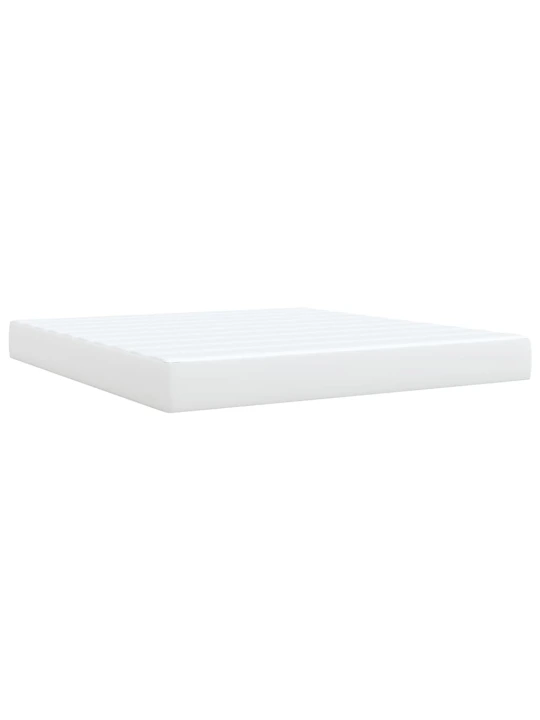 Box spring postel s matrací bílá 180x200 cm umělá kůže