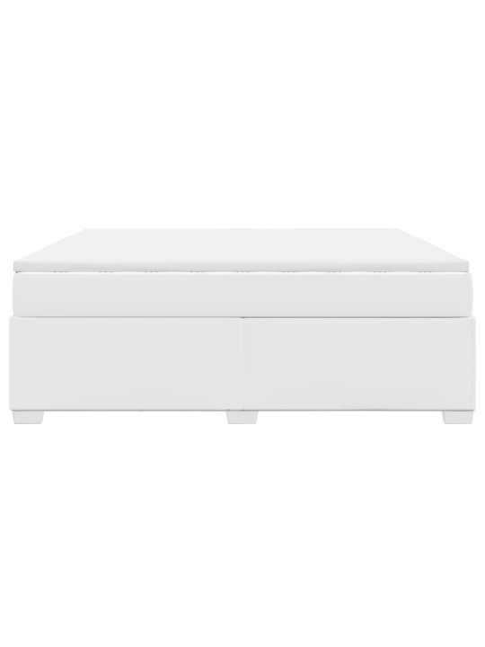 Box spring postel s matrací bílá 180x200 cm umělá kůže