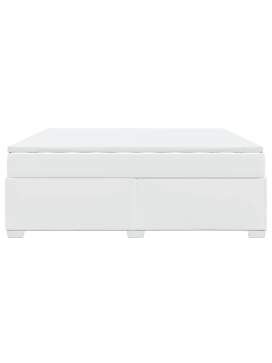 Box spring postel s matrací bílá 180x200 cm umělá kůže