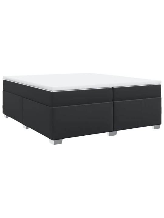 Box spring postel s matrací černá 200x200 cm umělá kůže