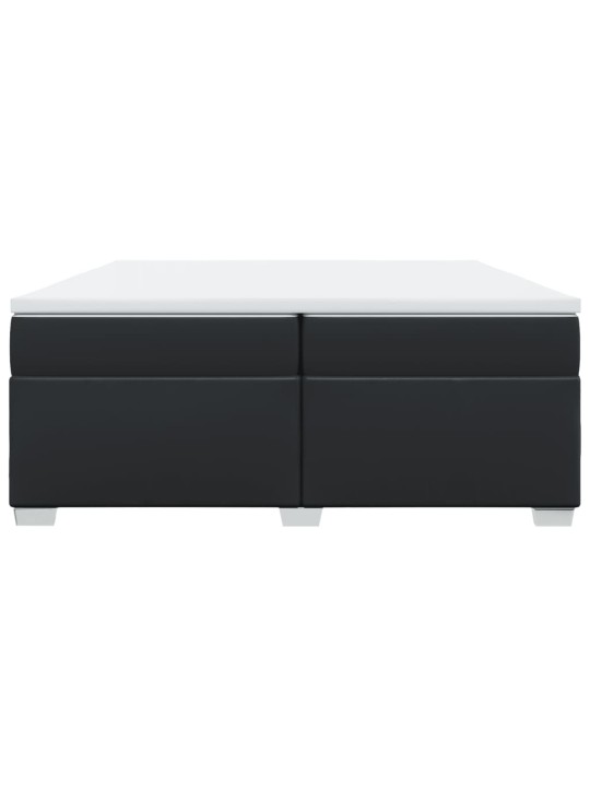 Box spring postel s matrací černá 200x200 cm umělá kůže