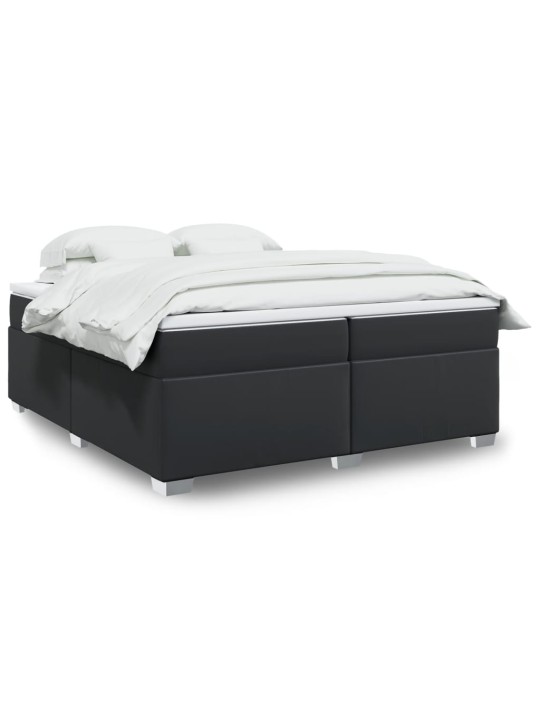 Box spring postel s matrací černá 200x200 cm umělá kůže