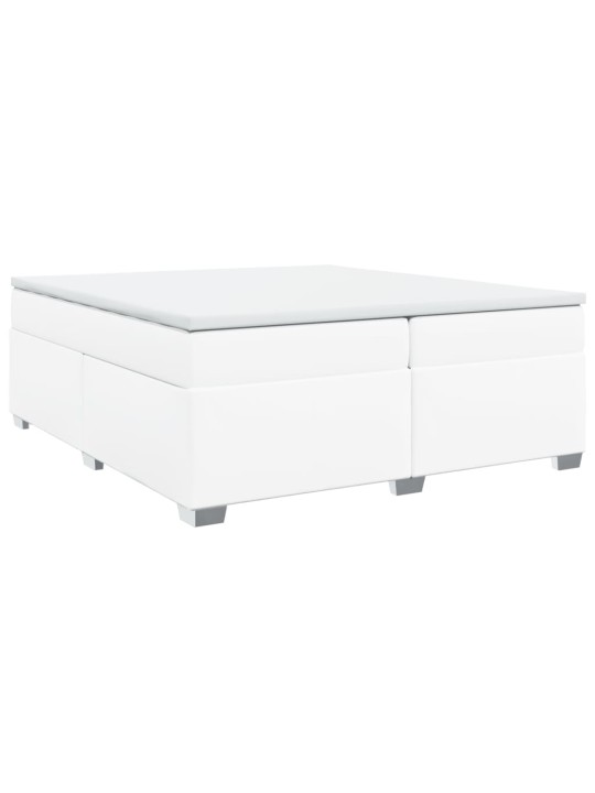Box spring postel s matrací bílá 200x200 cm umělá kůže