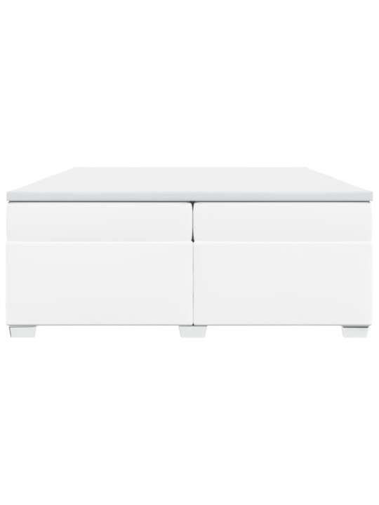 Box spring postel s matrací bílá 200x200 cm umělá kůže