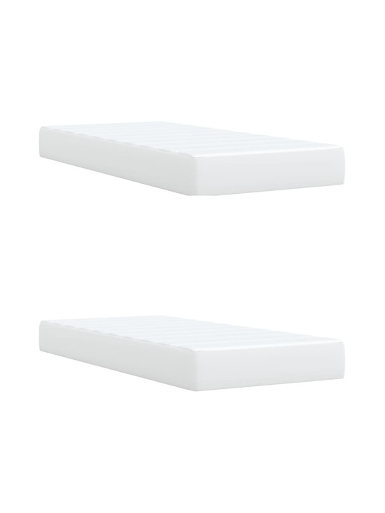 Box spring postel s matrací bílá 200x200 cm umělá kůže