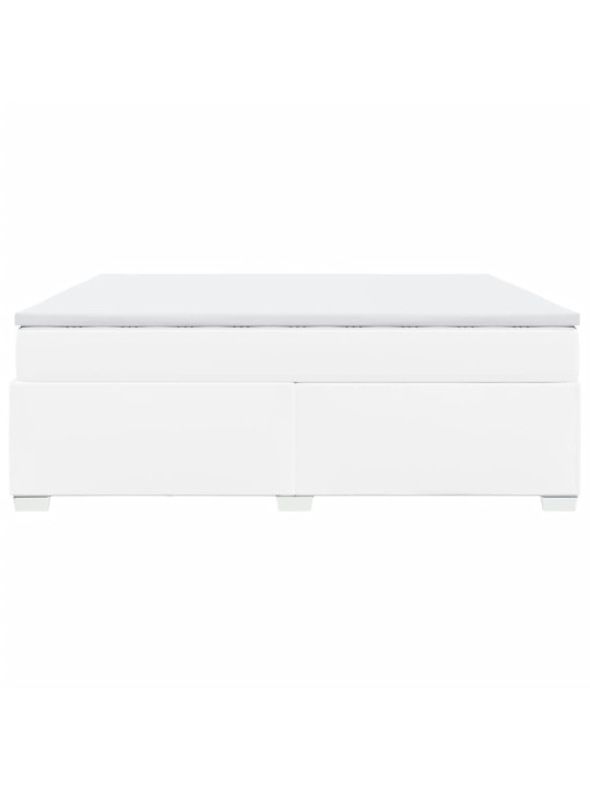 Box spring postel s matrací bílá 200x200 cm umělá kůže