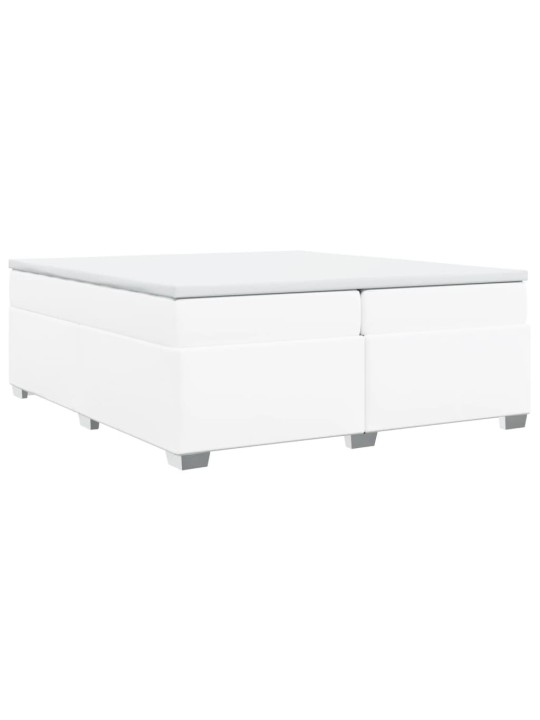 Box spring postel s matrací bílá 200x200 cm umělá kůže
