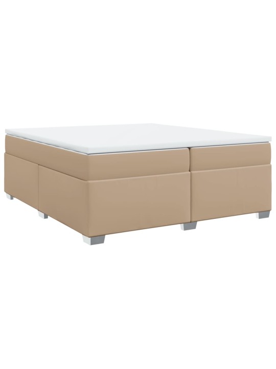 Box spring postel s matrací cappuccino 200 x 200 cm umělá kůže