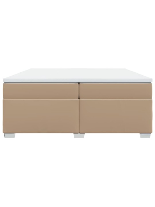 Box spring postel s matrací cappuccino 200 x 200 cm umělá kůže