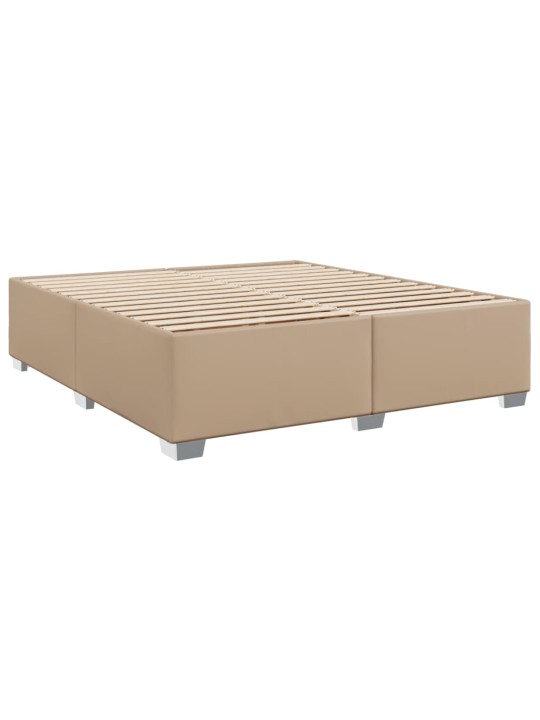Box spring postel s matrací cappuccino 200 x 200 cm umělá kůže