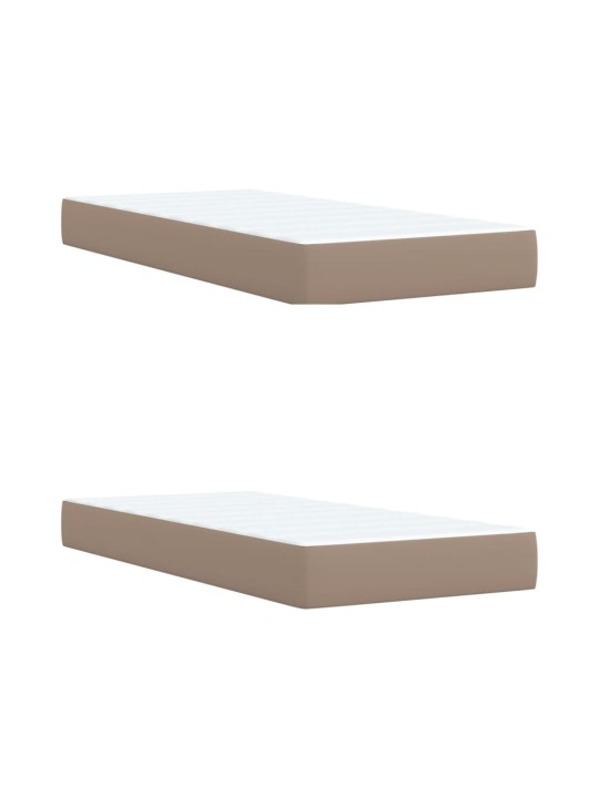 Box spring postel s matrací cappuccino 200 x 200 cm umělá kůže