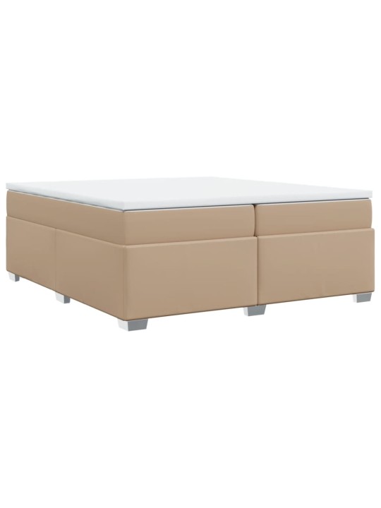 Box spring postel s matrací cappuccino 200 x 200 cm umělá kůže