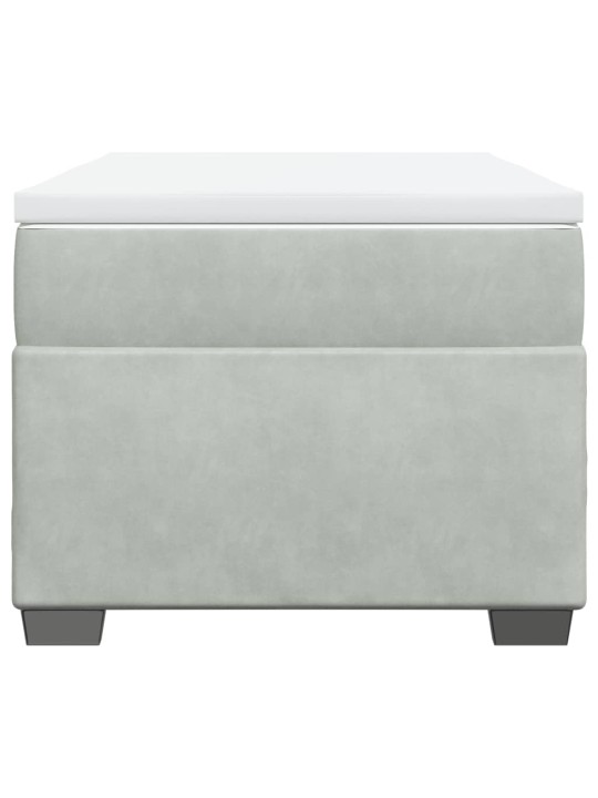 Box spring postel s matrací světle šedá 80 x 200 cm samet