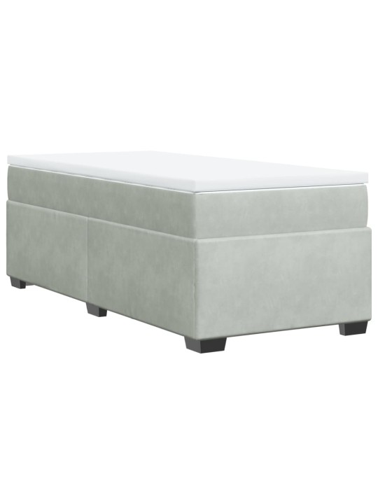 Box spring postel s matrací světle šedá 80 x 200 cm samet