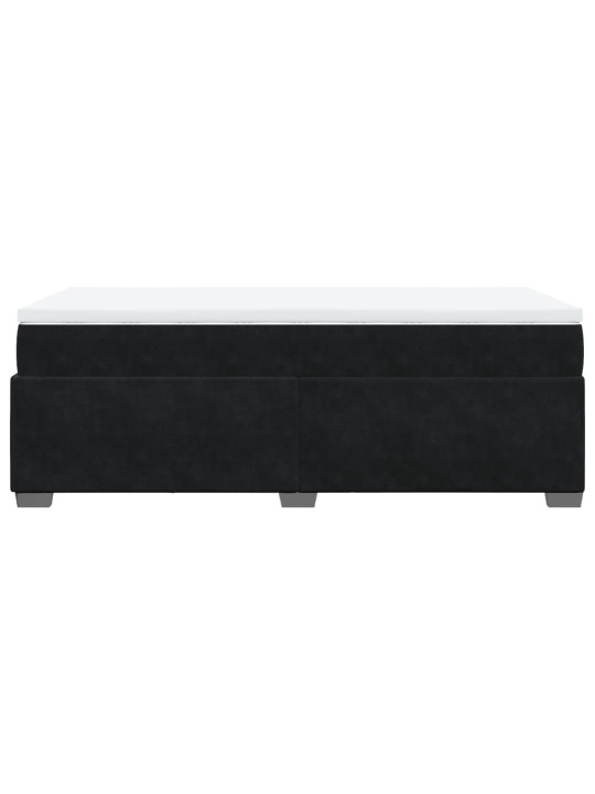 Box spring postel s matrací černá 80 x 200 cm samet