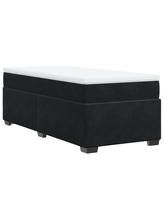 Box spring postel s matrací černá 80 x 200 cm samet