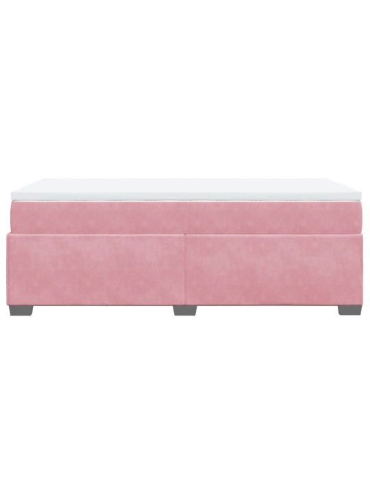 Box spring postel s matrací růžová 80 x 200 cm samet