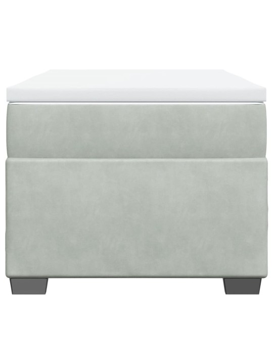 Box spring postel s matrací světle šedá 90x190 cm samet