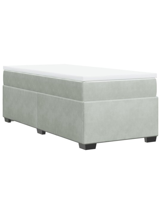 Box spring postel s matrací světle šedá 90x190 cm samet