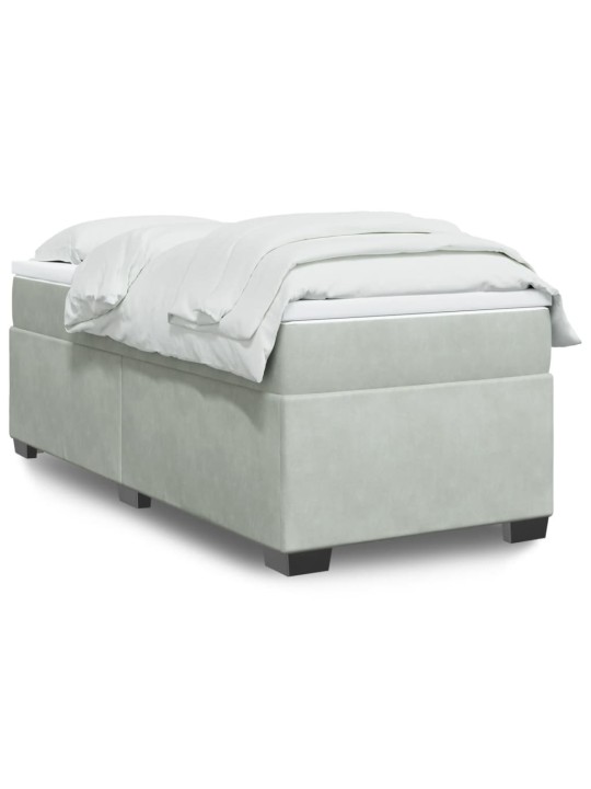 Box spring postel s matrací světle šedá 90x190 cm samet