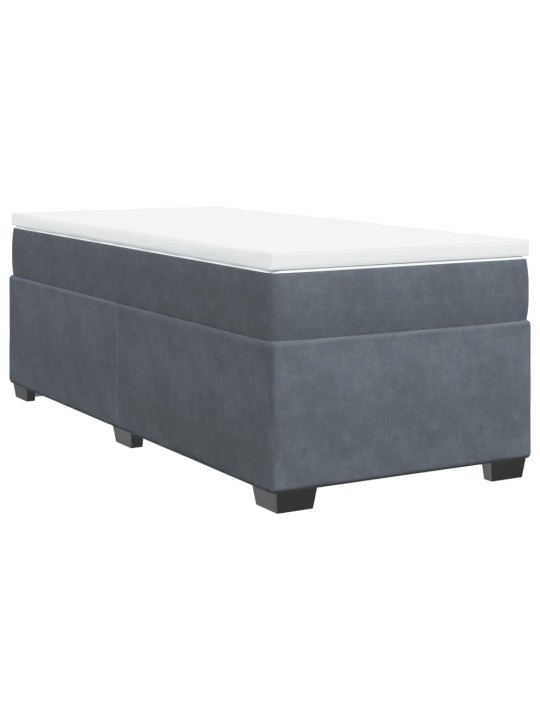 Box spring postel s matrací tmavě šedá 90x190 cm samet