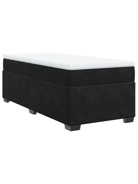 Box spring postel s matrací černá 90x190 cm samet