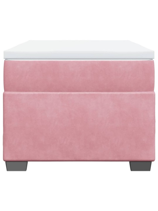 Box spring postel s matrací růžová 90x190 cm samet
