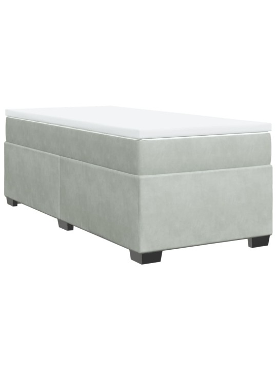 Box spring postel s matrací světle šedá 90x200 cm samet
