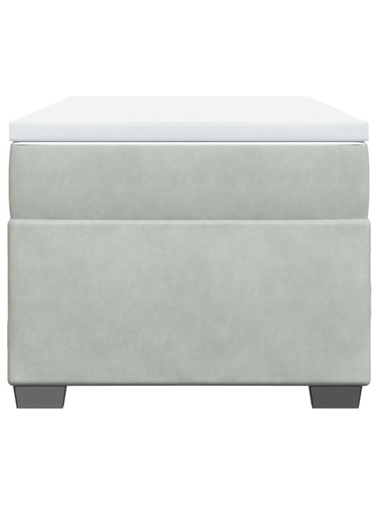 Box spring postel s matrací světle šedá 90x200 cm samet