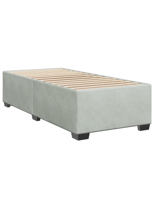 Box spring postel s matrací světle šedá 90x200 cm samet