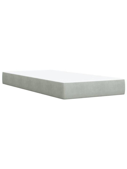 Box spring postel s matrací světle šedá 90x200 cm samet