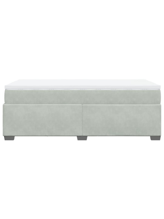 Box spring postel s matrací světle šedá 90x200 cm samet