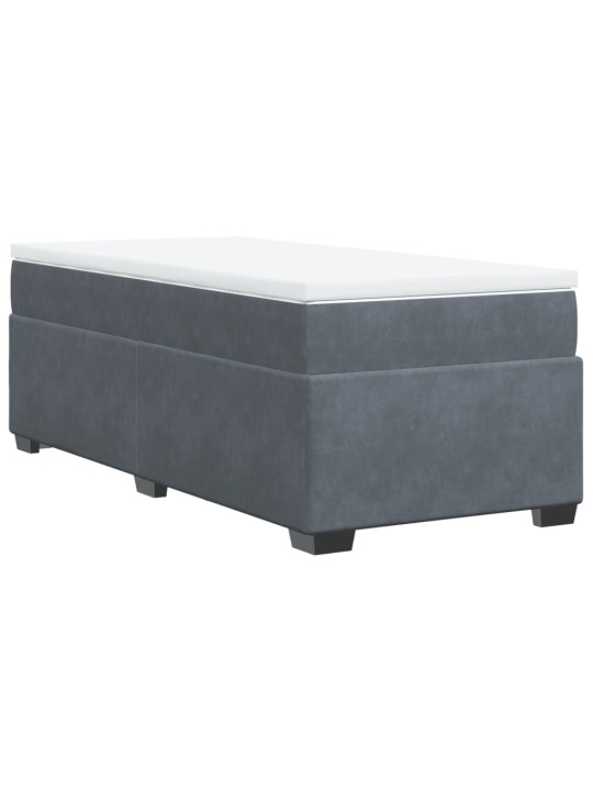 Box spring postel s matrací tmavě šedá 90x200 cm samet