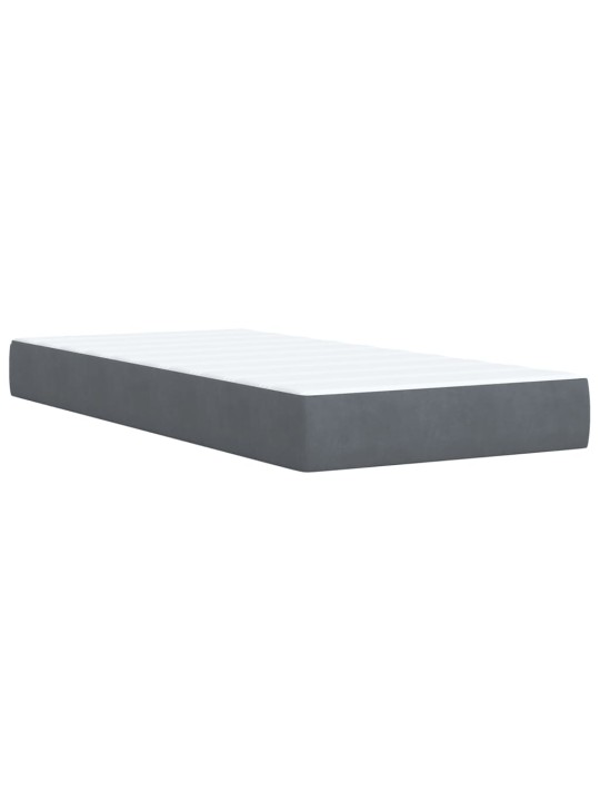 Box spring postel s matrací tmavě šedá 90x200 cm samet