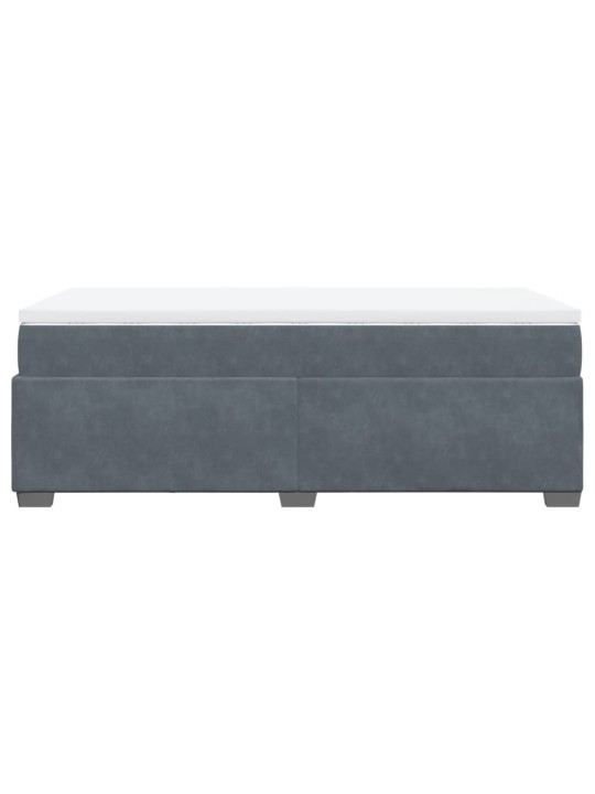 Box spring postel s matrací tmavě šedá 90x200 cm samet