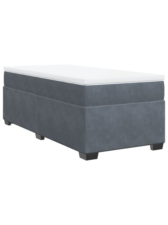 Box spring postel s matrací tmavě šedá 90x200 cm samet