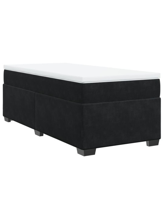 Box spring postel s matrací černá 90x200 cm samet