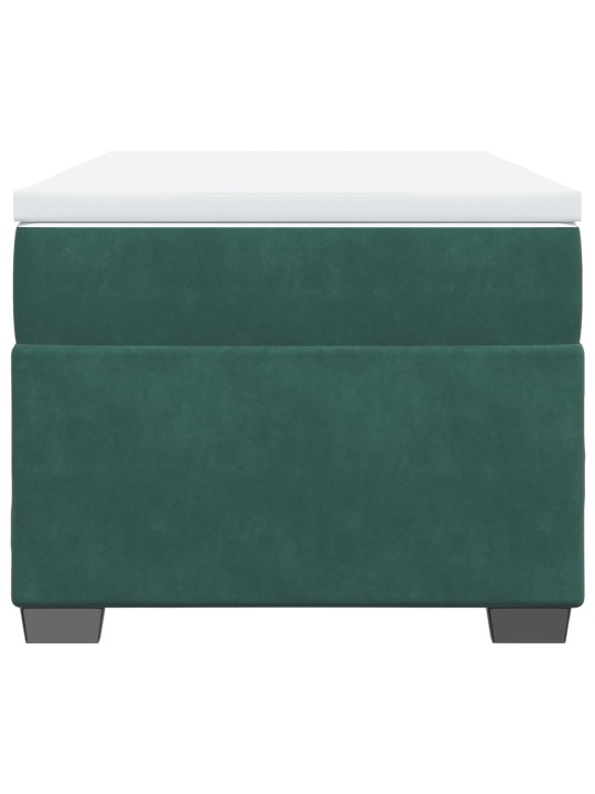 Box spring postel s matrací tmavě zelená 90x200 cm samet