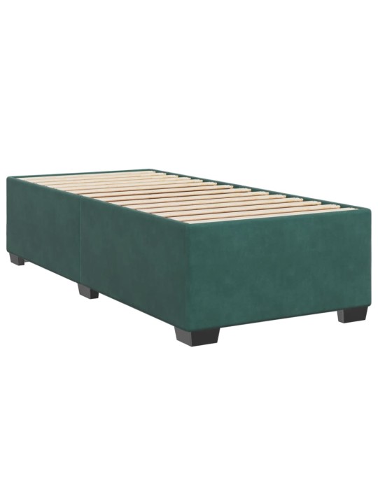Box spring postel s matrací tmavě zelená 90x200 cm samet