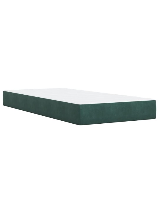 Box spring postel s matrací tmavě zelená 90x200 cm samet